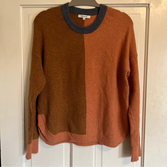 Madewell Sweaters - Madewell Westlake Colorblock Pullover Sweater Coziest Yarn Neutrals Gray-Small